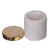 Marble Jar with Brass Lid - 3.5" - Cream White - IMAGE 4