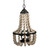 33" White and Black Large Beaded Vintage Style 4-Light Chandelier - IMAGE 1