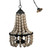 33" White and Black Large Beaded Vintage Style 4-Light Chandelier - IMAGE 2