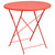 30'' Coral Red Round Contemporary Outdoor Patio Folding Table - IMAGE 1
