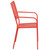 35" Coral Red Contemporary Square Back Outdoor Patio Arm Chair - IMAGE 2