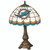 19.5" Red and Green NFL Miami Dolphins Tiffany Table Lamp - IMAGE 1