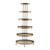 67" Burnished Gold Finish Six Tier Oval Display Tower Shelf - IMAGE 4