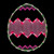 17" Lighted Green with Pink Chevron Stripe Easter Egg Window Silhouette - IMAGE 1