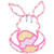 Lighted Pink Bunny with Easter Egg Window Decoration - 17" - IMAGE 2