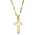 24" Gold Plated Men's Necklace with Dove Cutout Cross Pendant - IMAGE 1