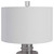 29" Ribbed Textured Silver Ceramic Table Lamp with White Hardback Drum Shade - IMAGE 5