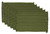 Set of 6 Variegated Olive Green Rectangular Placemats with Fringe Borders 19" - IMAGE 1