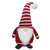 15" Red and White Gnome with Striped Hat and Beard Christmas Decoration - IMAGE 1