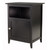 25" Black Elegant Henry Rectangular Accent Table with Cabinet - IMAGE 1