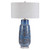 32" Contemporary Table Lamp with Gray Round Hardback Shade - IMAGE 1