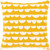 18" Yellow and White Screen Printed Square Throw Pillow - Down Filler - IMAGE 1