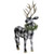 17.25" Black and White Urban Nature Buffalo Plaid Standing Reindeer - IMAGE 2