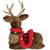 10.5" Sitting Reindeer with Buffalo Plaid Saddle Christmas Figure - IMAGE 4