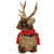 10.5" Sitting Reindeer with Buffalo Plaid Saddle Christmas Figure - IMAGE 3