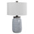 28" Crackle Glaze White and Gray Ceramic Table Lamp with Round Hardback Shade - IMAGE 1