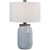 28" Crackle Glaze White and Gray Ceramic Table Lamp with Round Hardback Shade - IMAGE 2