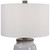 28" Crackle Glaze White and Gray Ceramic Table Lamp with Round Hardback Shade