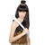Black Cavewoman Wig with a Leopard Top Knot Halloween Wig Costume Accessory- One Size Fits Most - IMAGE 1