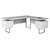 71" White and Gray Contemporary L-Shaped Computer Desk - IMAGE 1