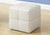 Set of 2 White Contemporary Cubic Upholstered Ottomans 12" - IMAGE 2