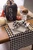Harlequin Cotton Table Runner - 72" - White and Black - IMAGE 3