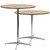 42" Black and Beige Circular Outdoor Patio Furniture Cocktail Table with Column - IMAGE 1