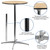 42" Black and Beige Circular Outdoor Patio Furniture Cocktail Table with Column - IMAGE 5