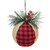 5.5" Red and Black Plaid with Burlap Christmas Ornament - IMAGE 1