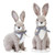 Set of 2 Gray and White Rabbit with Ribbon Table Top Figurines 16" - IMAGE 1