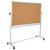 62.5” Reversible Mobile Cork Bulletin Board and White Board with Pen Tray - IMAGE 3