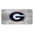 12" Stainless Steel and Red NCAA Georgia Bulldogs Rectangular License Plate - IMAGE 1