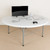 71" White Round Bi-Fold Event Folding Table with Carrying Handle - IMAGE 6