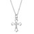 18" Silver Christmas Necklace with Cutout Cross Pendant - IMAGE 1