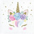 Unicorn Baby 2 Ply Disposable Beverage Napkin - 5" - Club Pack of 192 - IMAGE 1