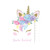 Club Pack of 48 White and Pink Unicorn Baby Shower Invitations 6" - IMAGE 1