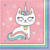 Club Pack of 192 Pink and White Sassy Caticorn Luncheon Napkins 6.5" - IMAGE 1