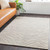 8' x 10' Embossed Tribal Lines Pattern Gray and Ivory Rectangular Hand Tufted Area Throw Rug - IMAGE 2