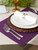Rectangular Ribbed Cotton Placemats - 19" - Eggplant Purple - Set of 6 - IMAGE 5