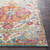 9'3" x 12'6" Distressed Persian Medallion Design Beige, Pink and Blue Rectangular Machine Woven Area Rug