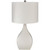 25.5" Cream Glazed Ceramic Bud Shaped Table Lamp with Light Gray Linen Drum Shade - IMAGE 1
