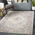 6'7” x 9’ Distressed Persian Medallion Beige and Yellow Rectangular Area Throw Rug - IMAGE 2