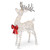 48" White and Red Pre-lit Standing Buck Christmas Decoration - Warm White LED Lights - IMAGE 1