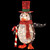 36" White and Black Penguin Christmas Decor with White Led Lights - IMAGE 2