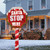 60" Red and White Stop Sign Decor with White LED Lights - IMAGE 2