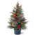 2' Pre-lit Potted Colonial Fir Medium Artificial Christmas Tree, White LED Lights - IMAGE 1