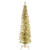 6' Pre-Lit Pencil Champagne Gold Tinsel Artificial Christmas Tree, White Lights - IMAGE 1