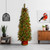 6' Pre-Lit Potted Pencil Colonial Fir Artificial Christmas Half Wall Tree, Clear Lights - IMAGE 2