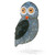 37" Gray LED Lighted Fuzzy Owl Outdoor Christmas Decoration - IMAGE 1