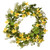 Yellow and Green Cosmos Flowers Artificial Wreath - 22-Inch, Unlit - IMAGE 1